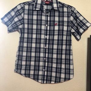 BOYS COLLARED BUTTON DOWN SHORT SLEEVE SHIRT